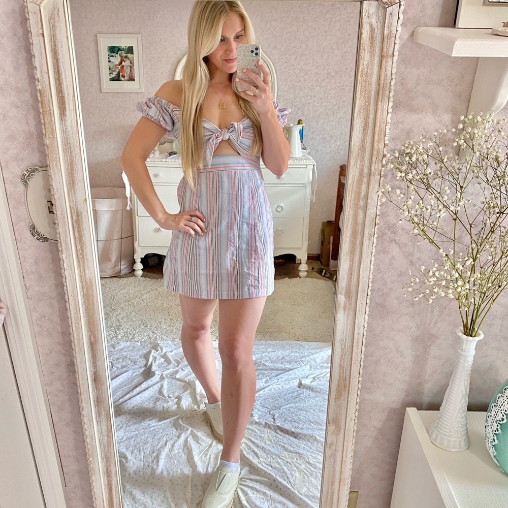 Vintage Inspired Cotton Candy Tie Dress- Sz. Small